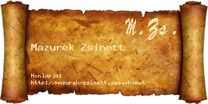 Mazurek Zsinett névjegykártya